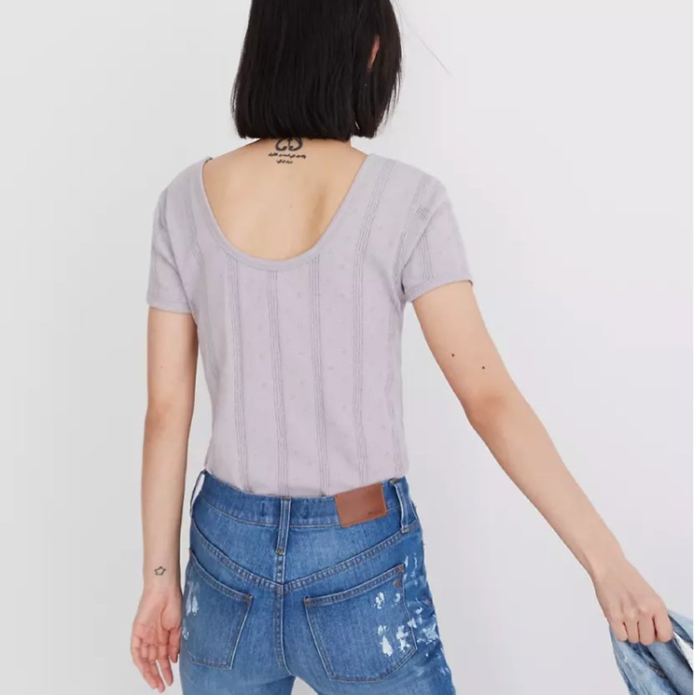 Madewell Pointelle Ribbed Tee - Picture 5 of 9